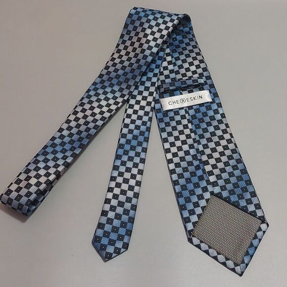 Chereskin Geometric Print Blue Neck Tie - Picture 3 of 6